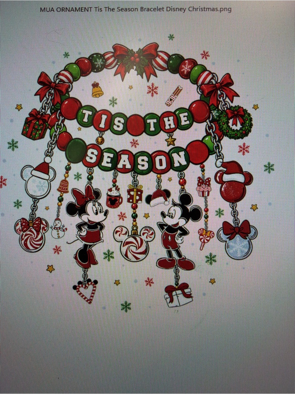 Disney Holiday 'Tis The Season Hanging Ornament Print - Red & Green